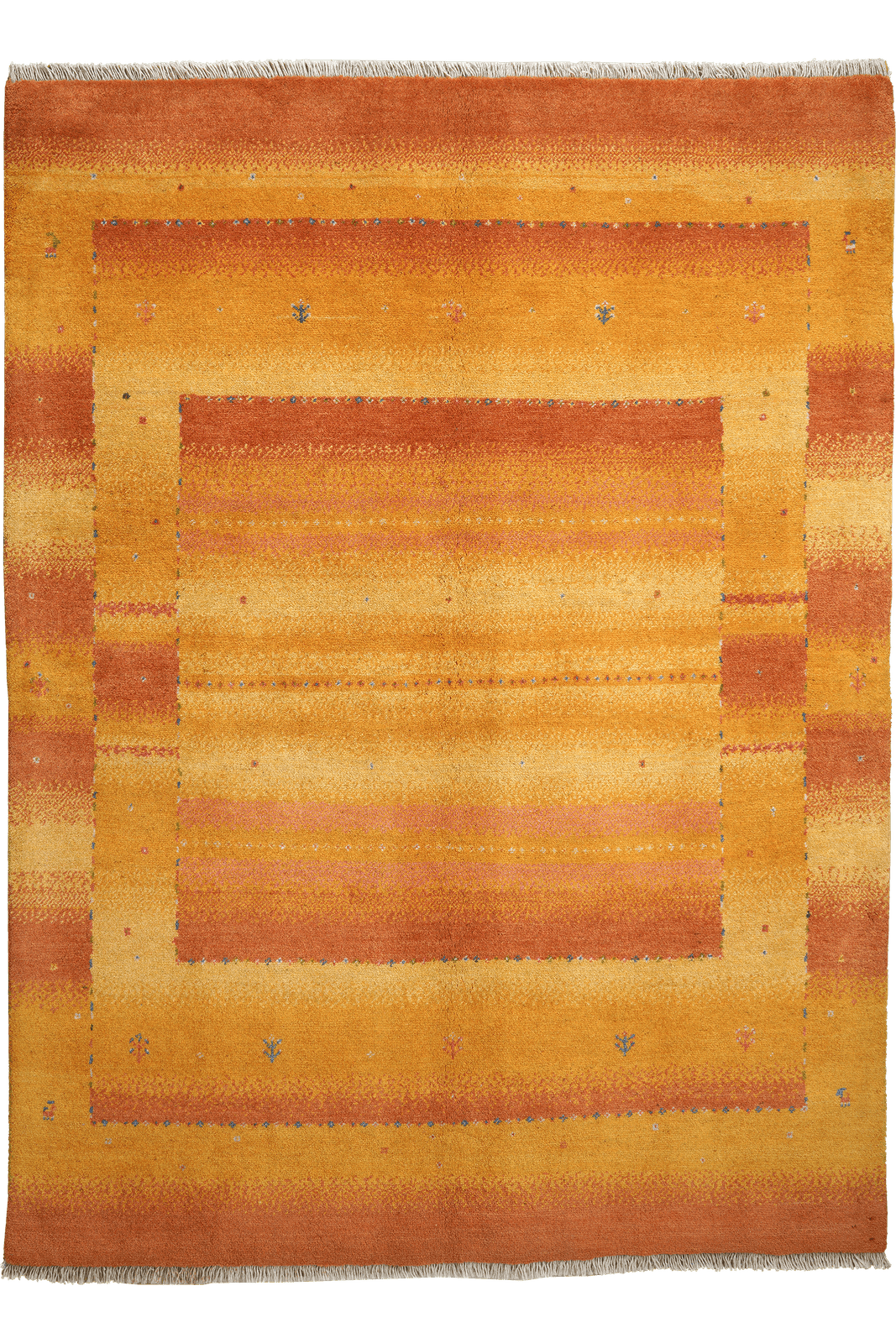 Rizbaf — Hand-knotted, 149x202 cm, Orange, 100% Virgin Wool | Main view