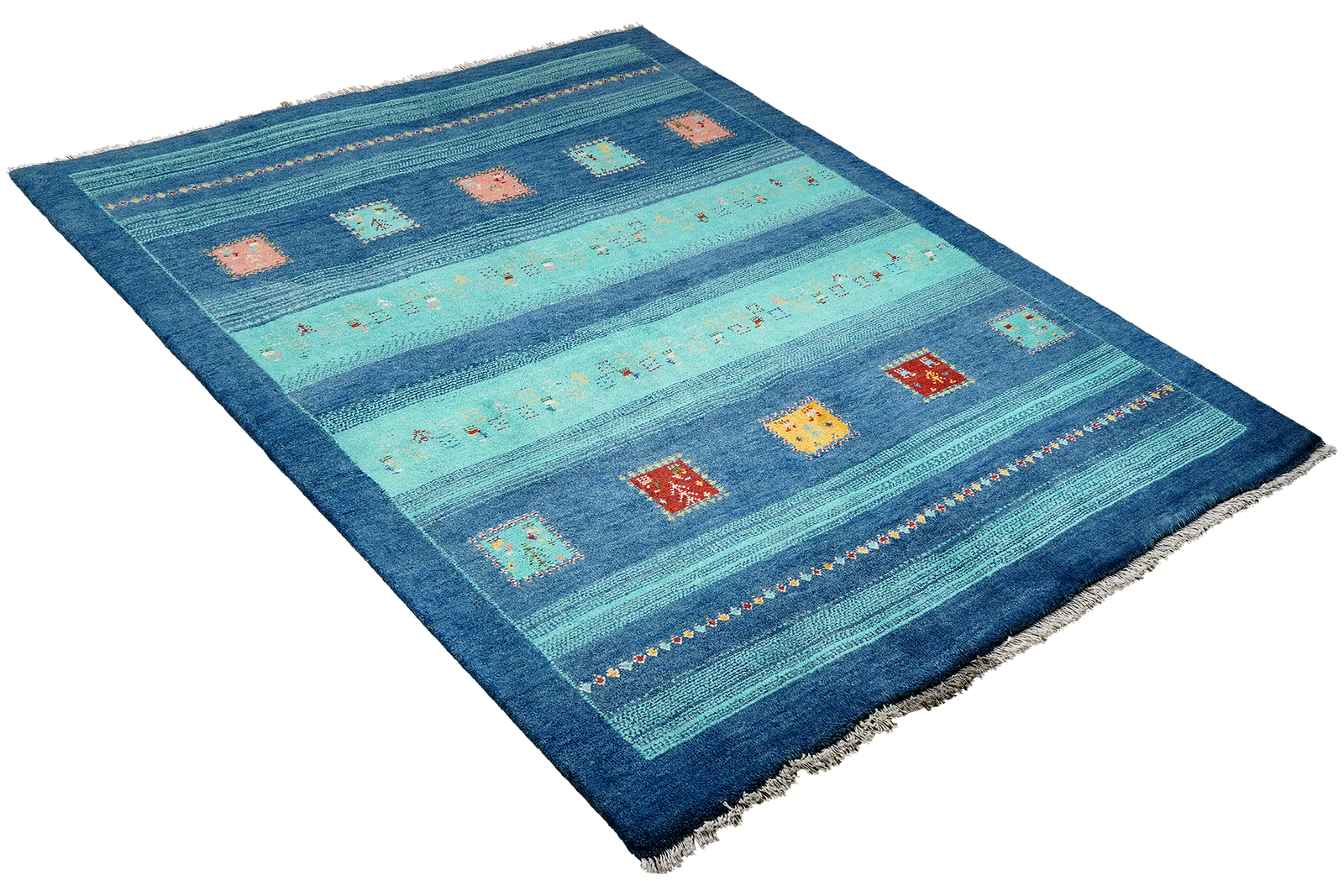 Gabbeh Sonnat — Handgefertigt, 193x154 cm, Blau, 100% Virgin Wool | View 5