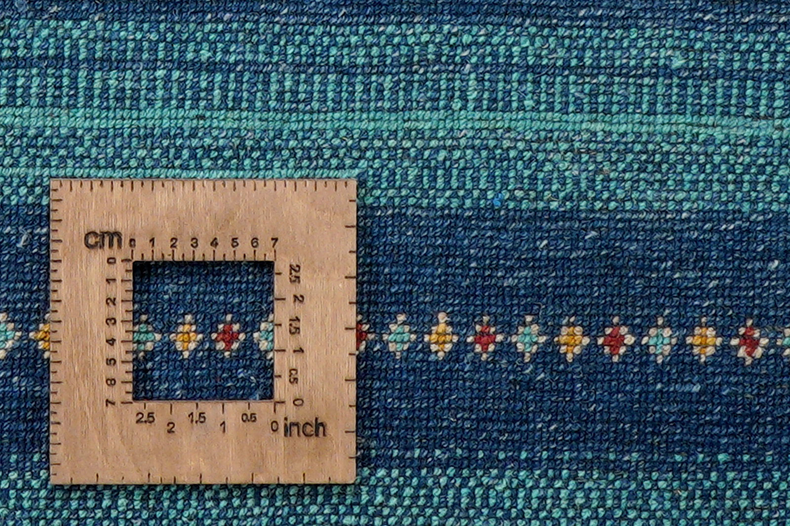 Gabbeh Sonnat — Handgefertigt, 193x154 cm, Blau, 100% Virgin Wool | View 9