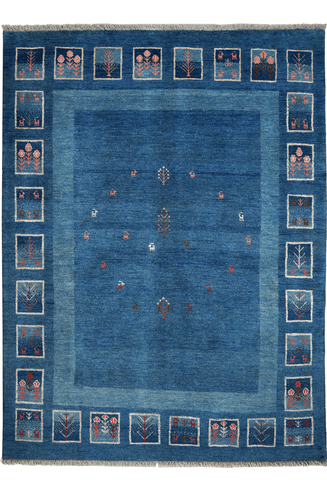 Rizbaf — Hand-knotted, 157x213 cm, Blue, 100% Virgin Wool | Main view