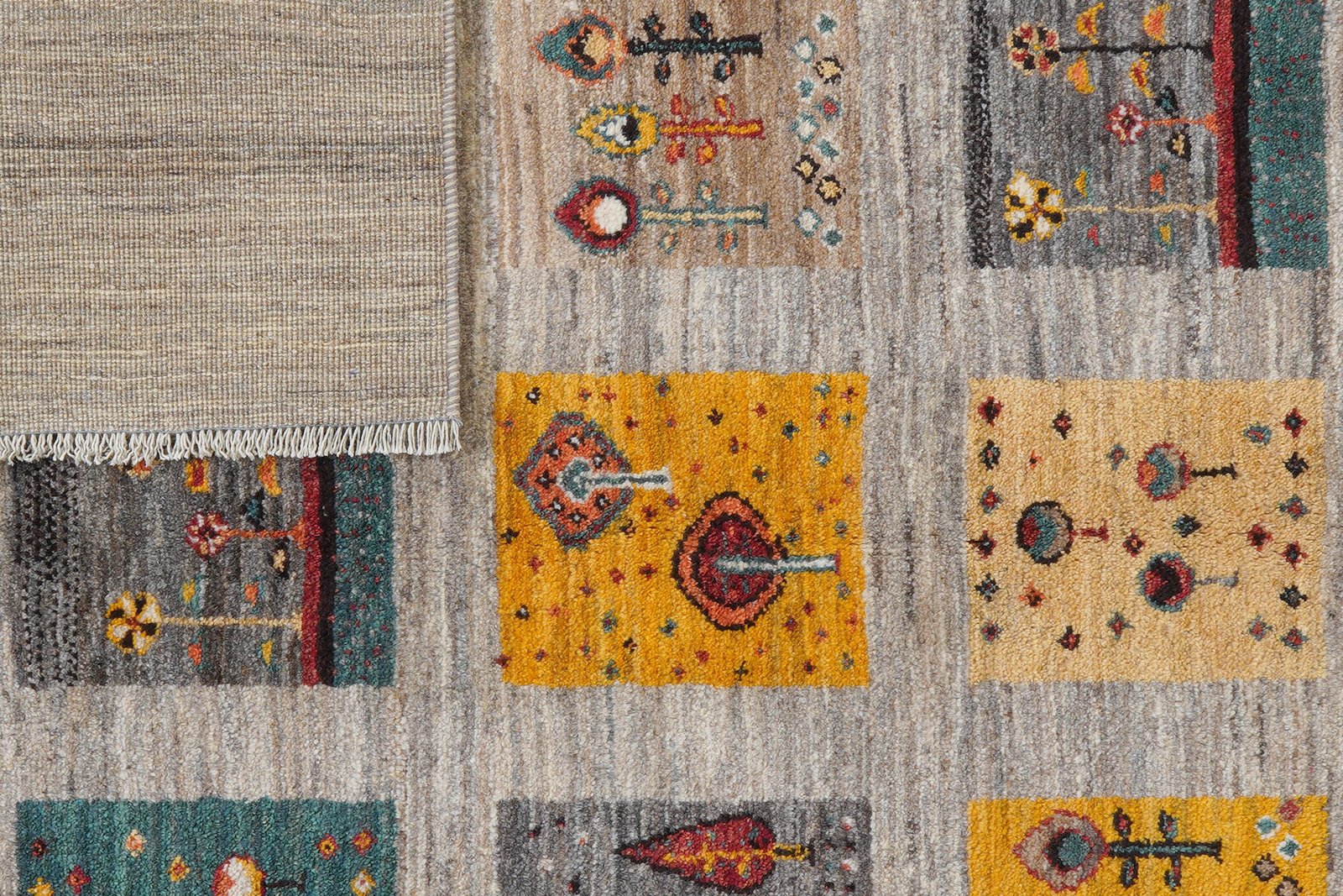 Rizbaf — Hand-knotted, 158x211 cm, Beige, 100% Virgin Wool | View 7
