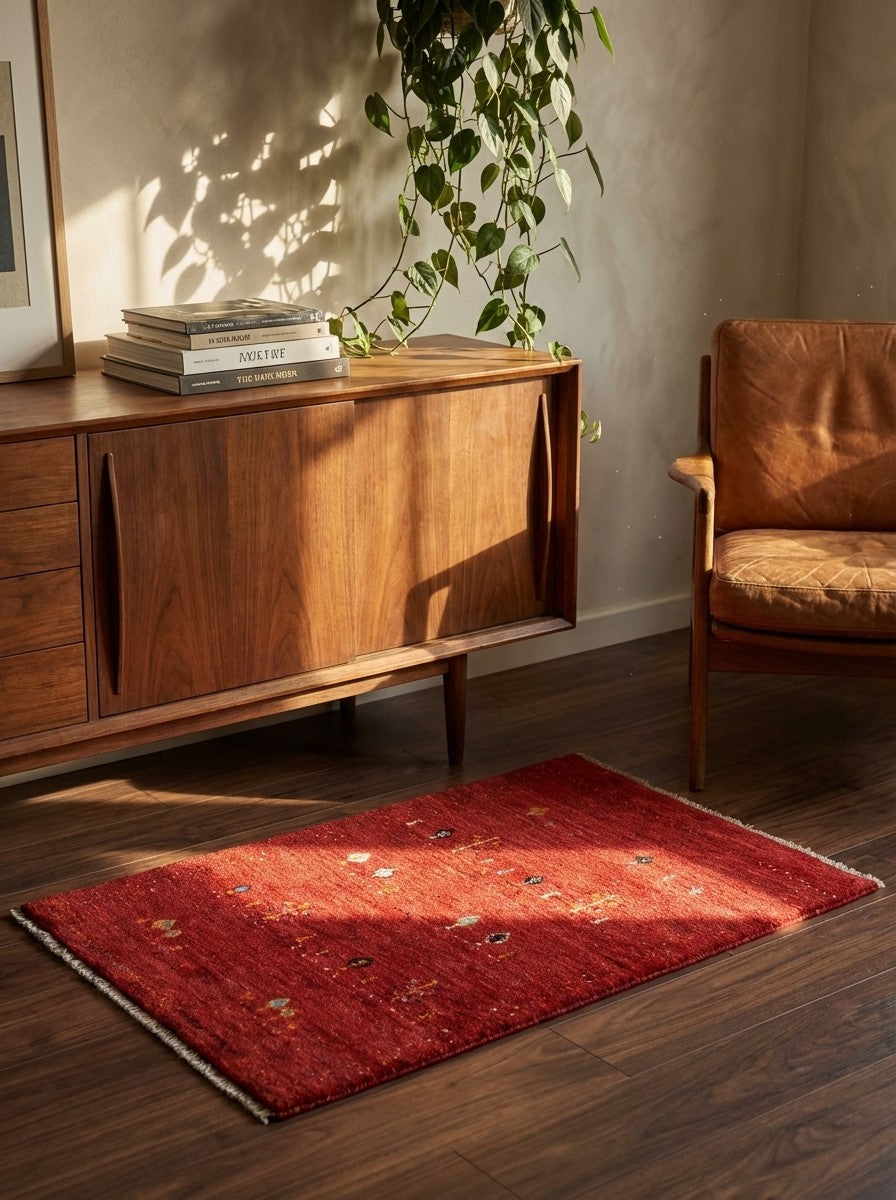 Gabbeh Sonnat — Hand-knotted, 94x143 cm, Multicolor, 100% Virgin Wool | Back view