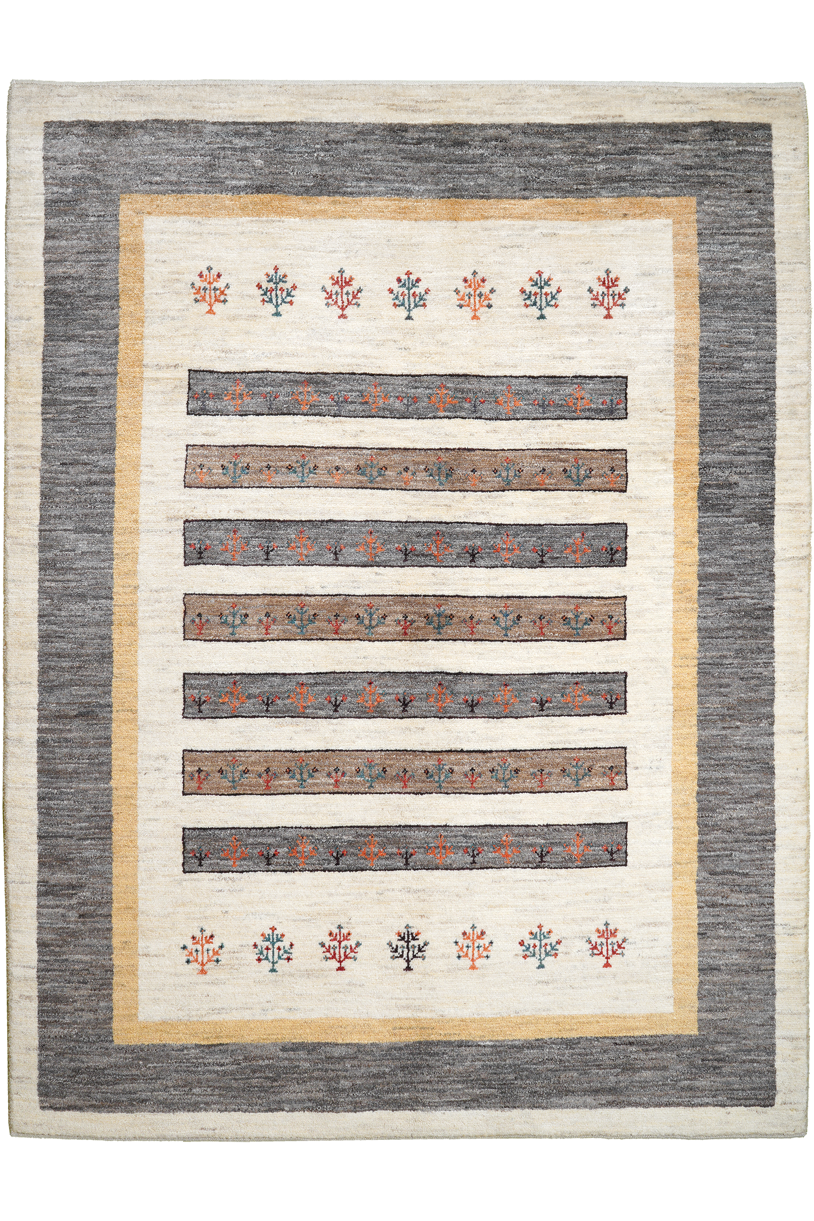 Gabbeh Sonnat — Handgefertigt, 203x152 cm, Braun, 100% Virgin Wool | Main view