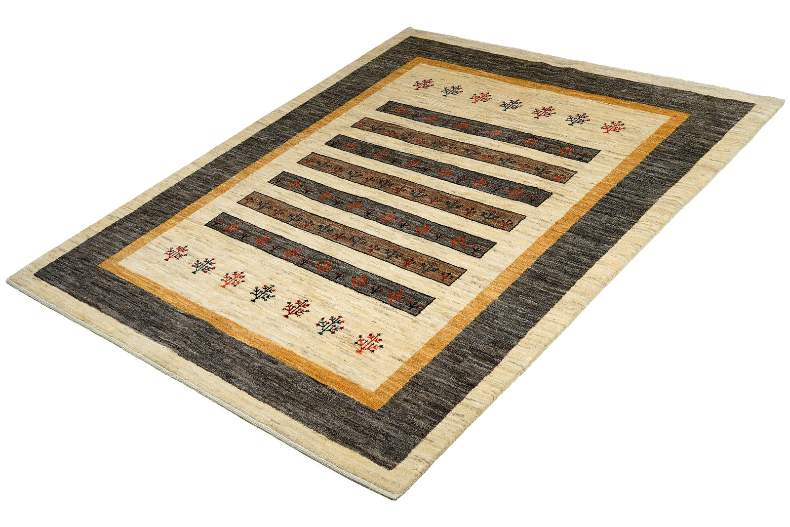 Gabbeh Sonnat — Handgefertigt, 203x152 cm, Braun, 100% Virgin Wool | View 6