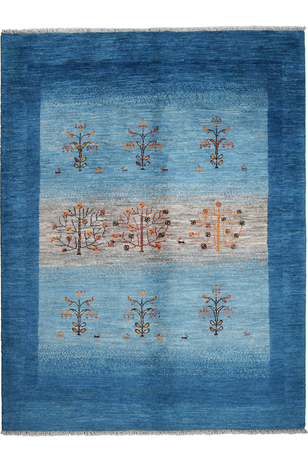 Rizbaf — Hand-knotted, 156x207 cm, Blue, 100% Virgin Wool | Main view