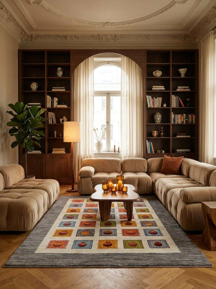 Rizbaf — Hand-knotted, 170x239 cm, Beige, 100% Virgin Wool | Back view