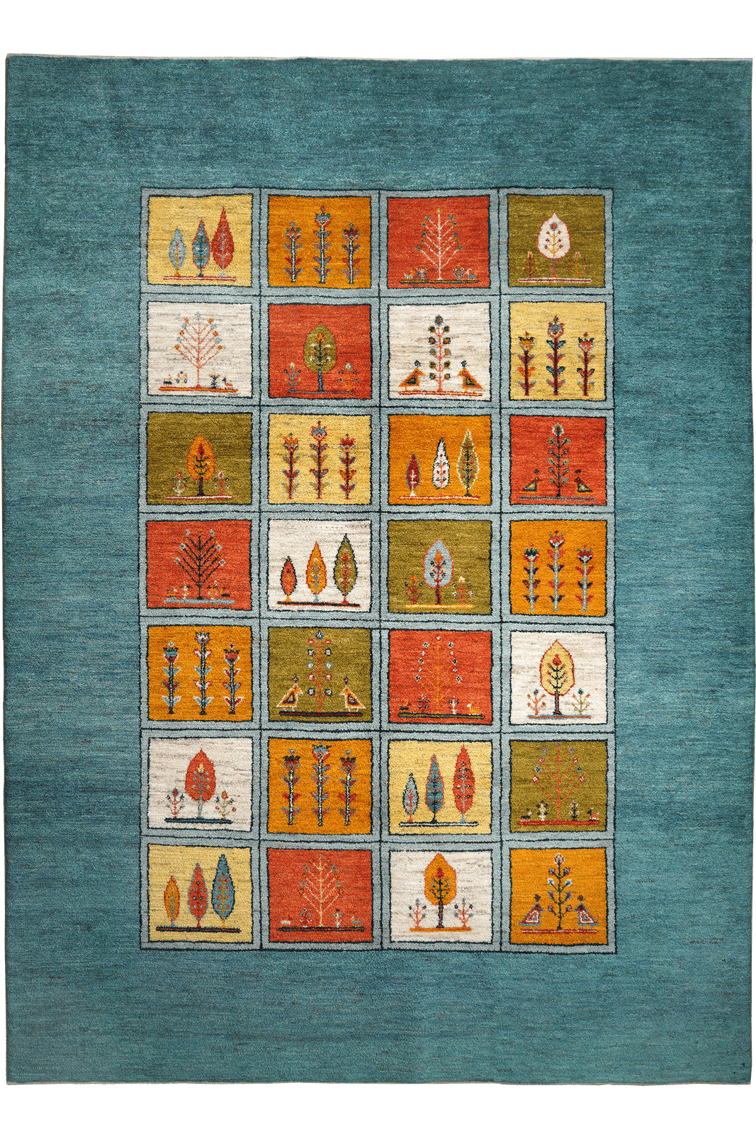 Rizbaf — Hand-knotted, 209x298 cm, Blue, 100% Virgin Wool | Main view
