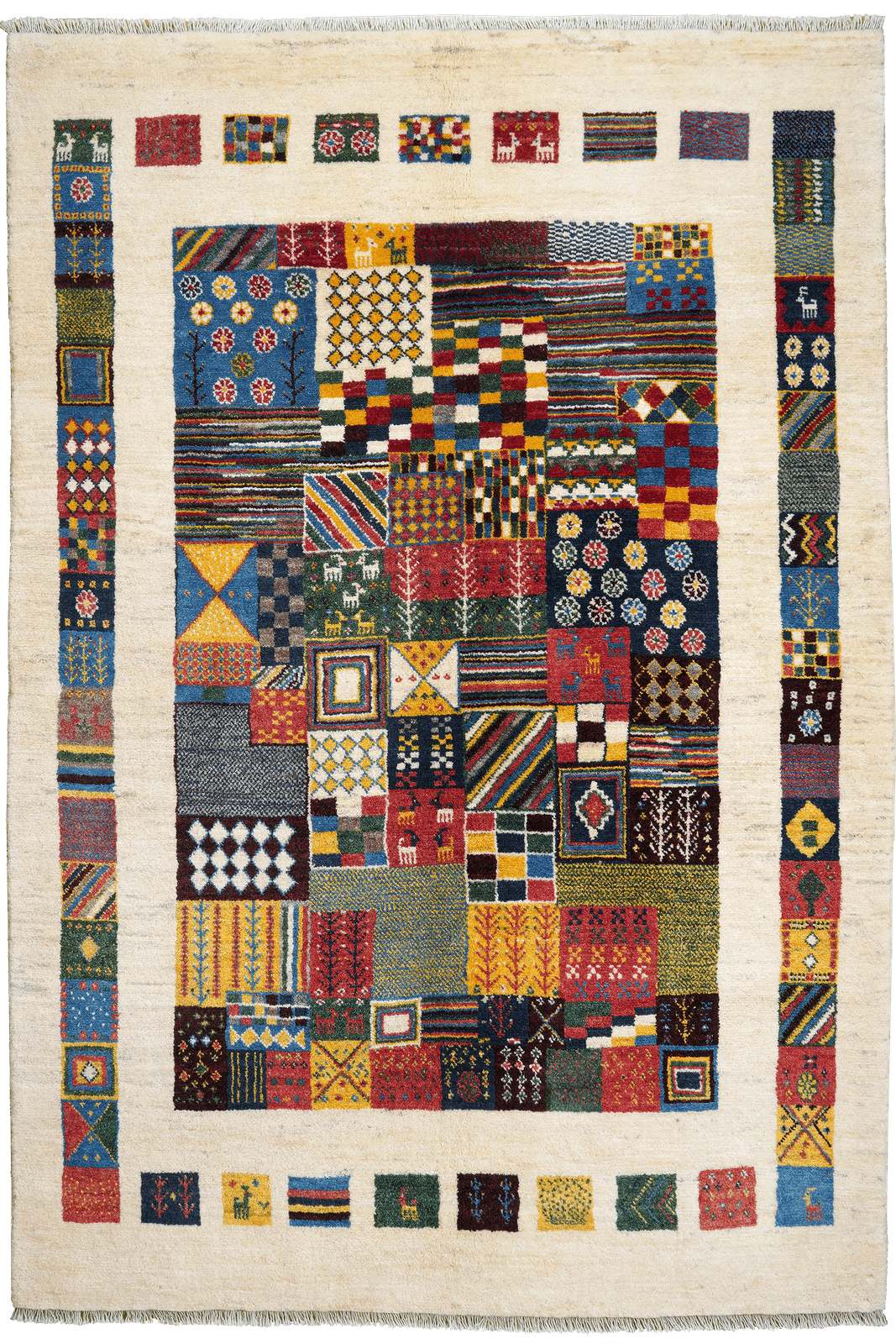 Gabbeh Sonnat — Hand-knotted, 149x213 cm, Multicolor, 100% Virgin Wool | Main view