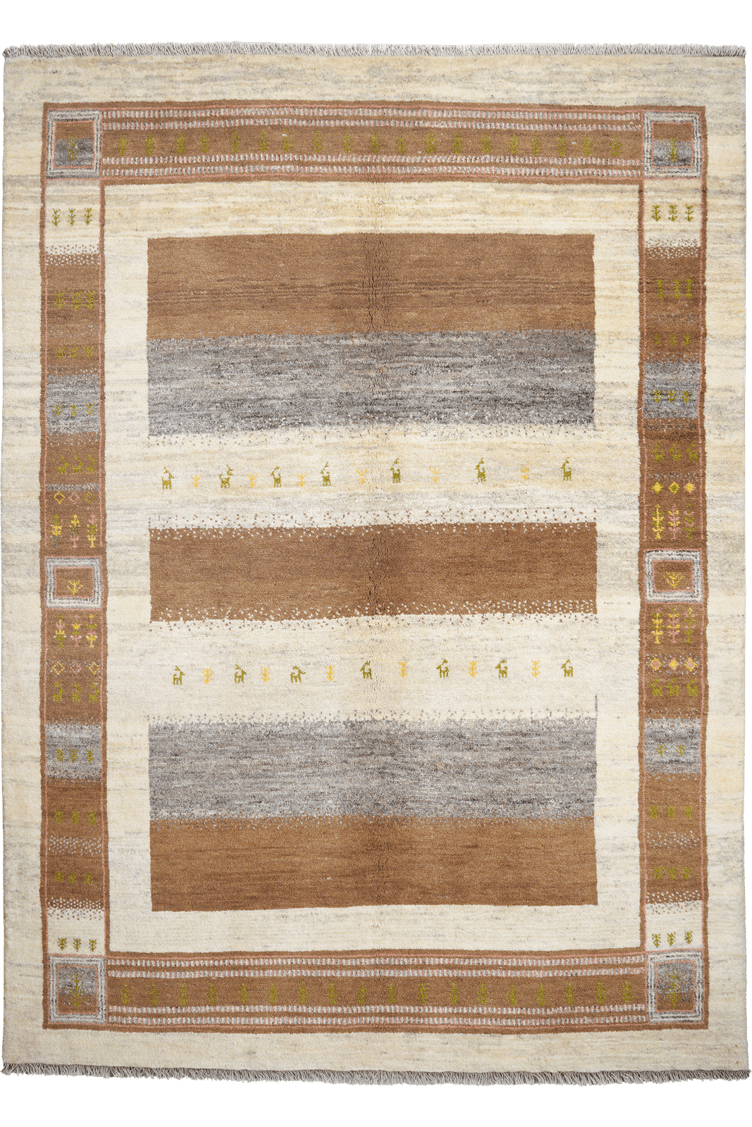 Rizbaf — Hand-knotted, 174x240 cm, Brown, 100% Virgin Wool | Main view