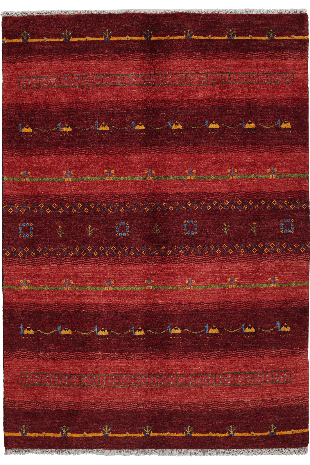 Rizbaf — Hand-knotted, 128x183 cm, Multicolor, 100% Virgin Wool | Main view