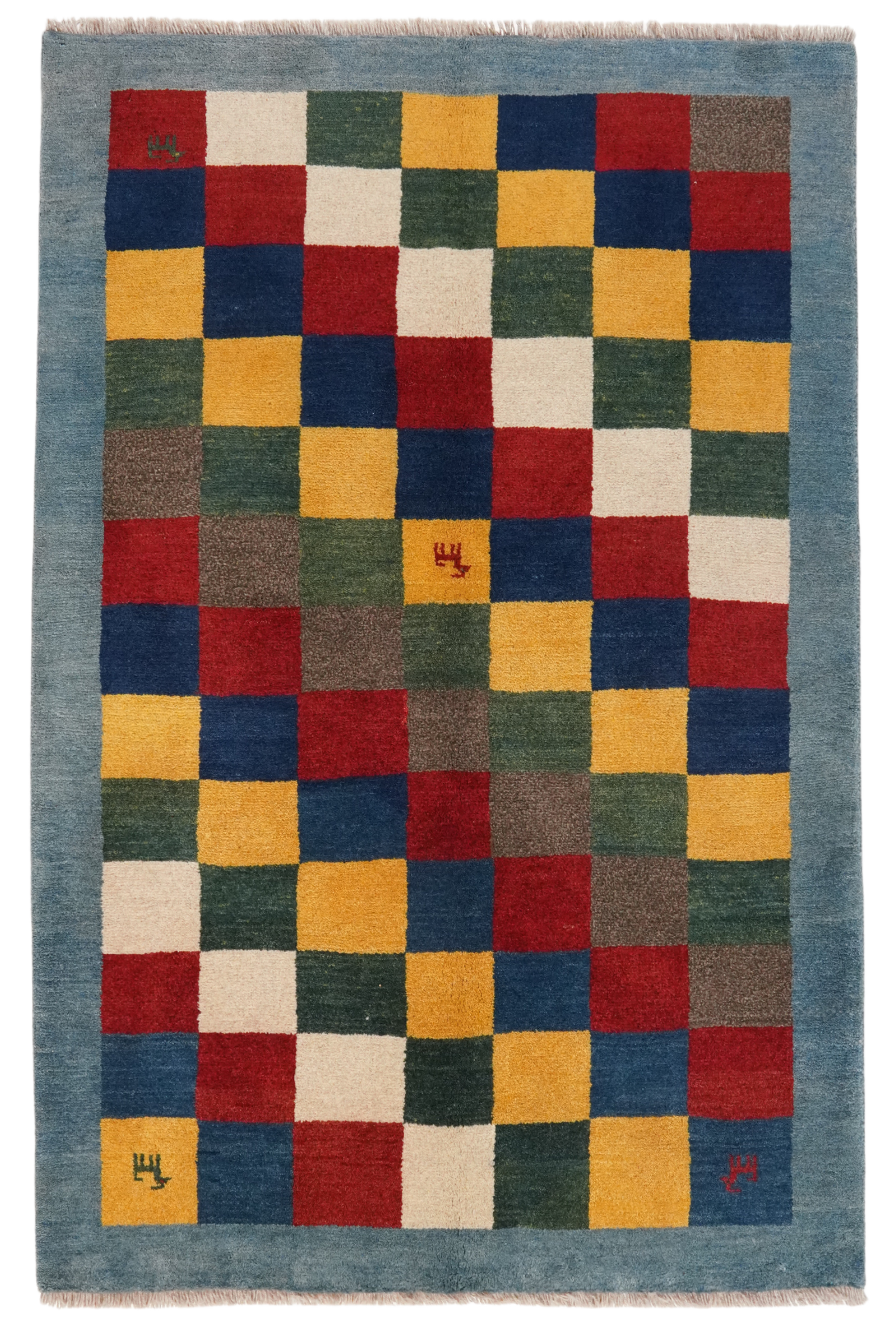 Rizbaf — Handgefertigt, 175x107 cm, Blau, 100% Virgin Wool | Main view