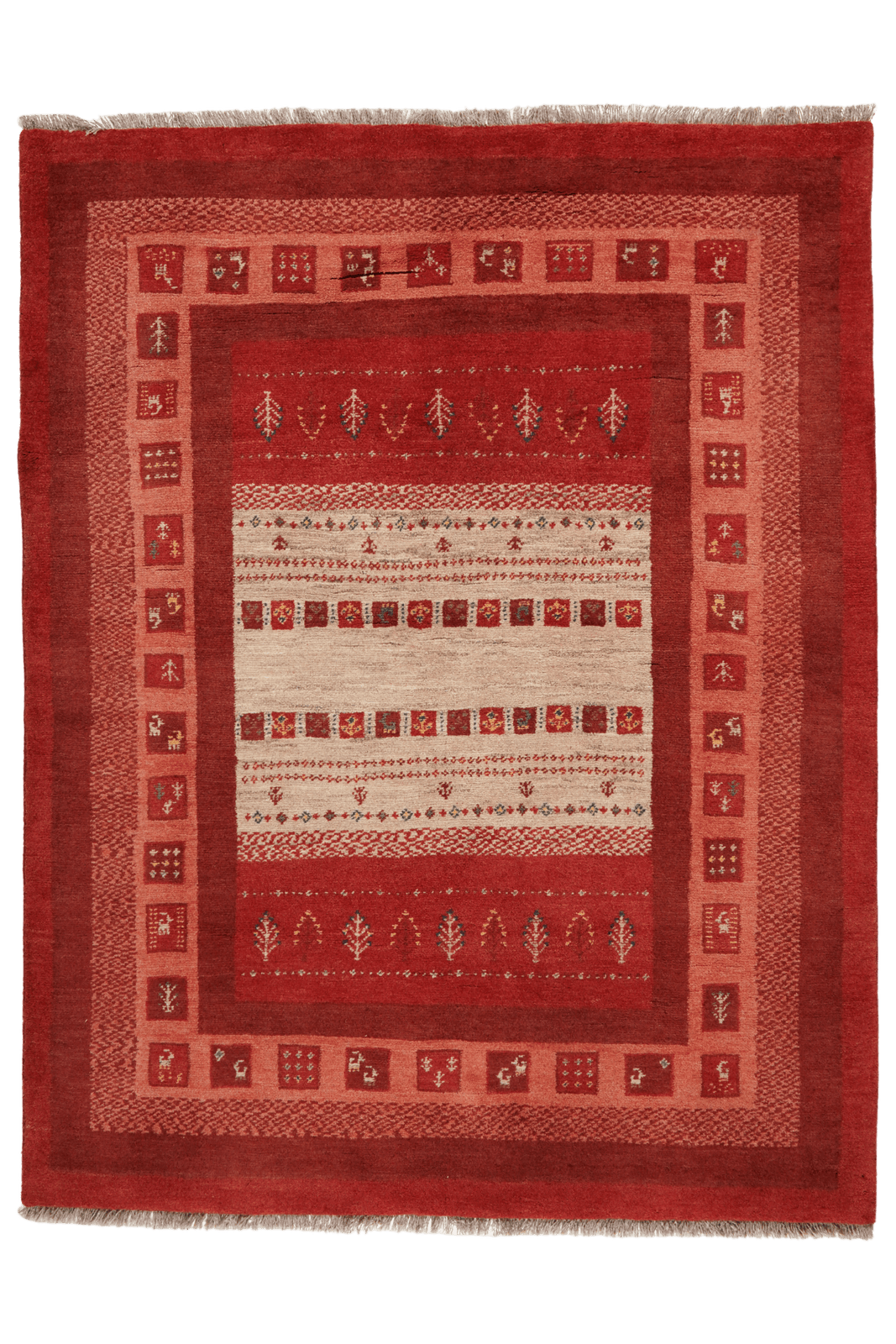 Gabbeh Sonnat — Hand-knotted, 158x205 cm, Multicolor, 100% Virgin Wool | Main view
