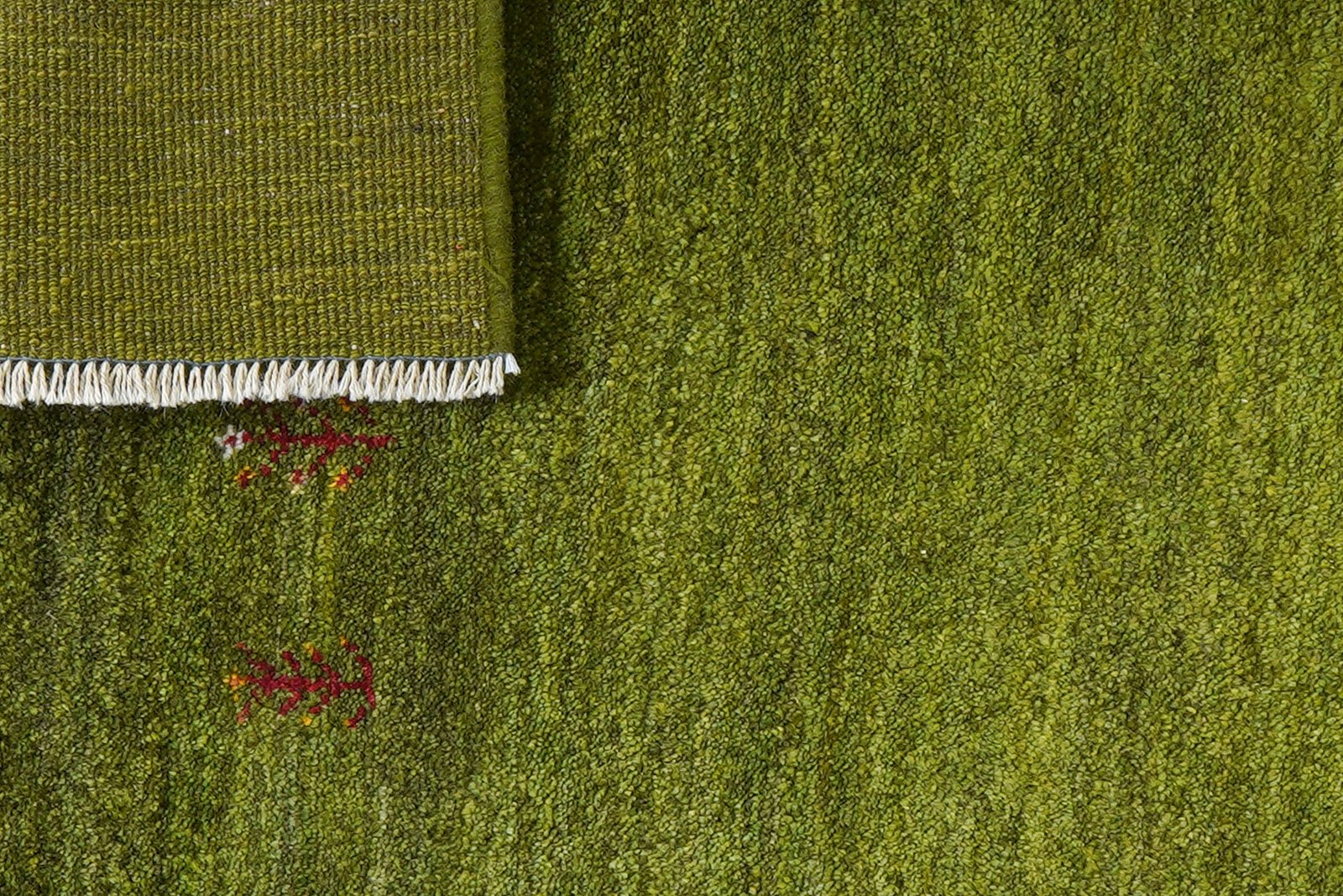 Gabbeh — Hand-knotted, 81x122 cm, Green, 100% Virgin Wool | View 7