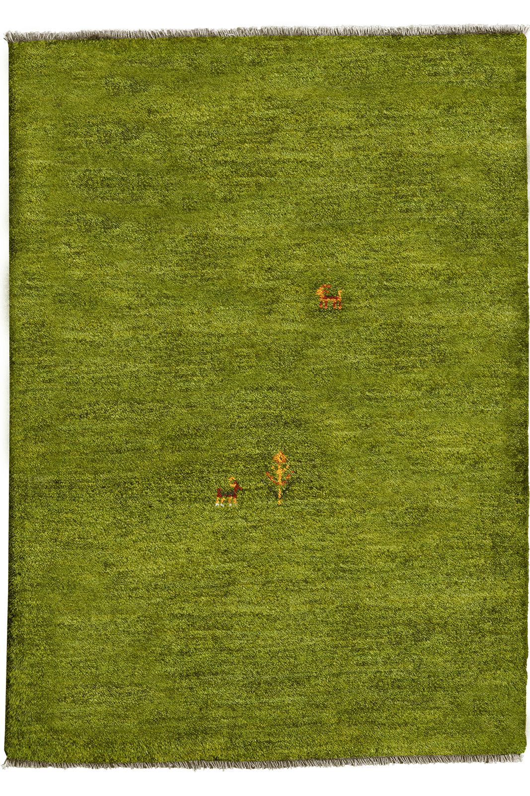 Gabbeh — Hand-knotted, 88x122 cm, Green, 100% Virgin Wool | Main view