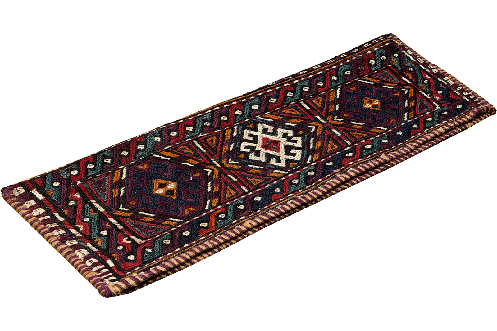 Kelim Belutch — Handmade, 48x20 cm, Multicolor, 100% Virgin Wool | View 5