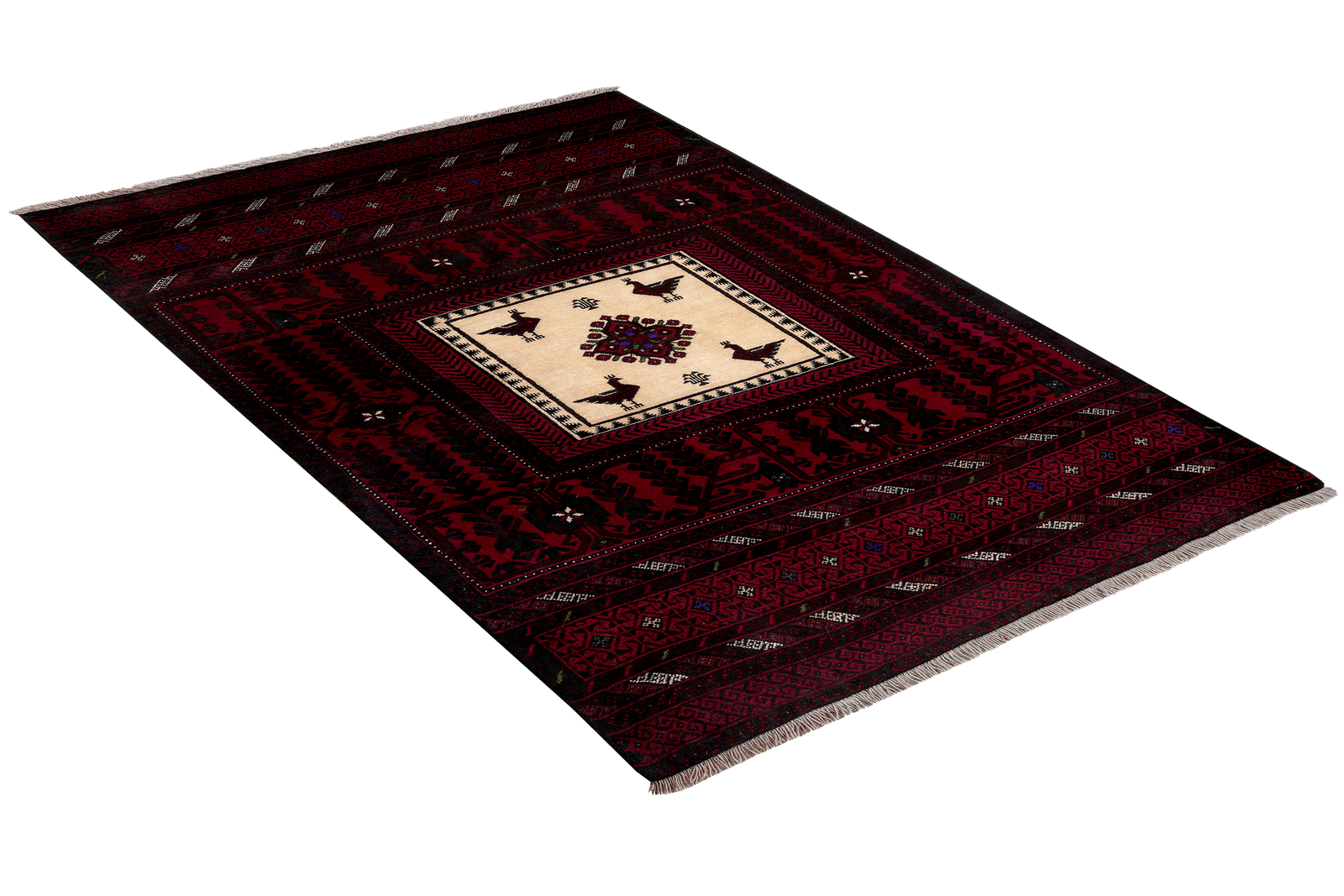 Belutch — Hand-knotted, 100x166 cm, Red, 100% Virgin Wool | View 4