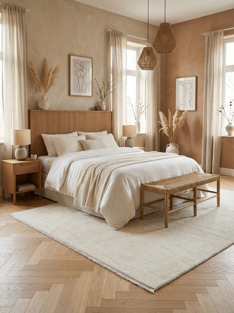 Gabbeh — Hand-knotted, 210x296 cm, Beige, 100% Virgin Wool | Detail view