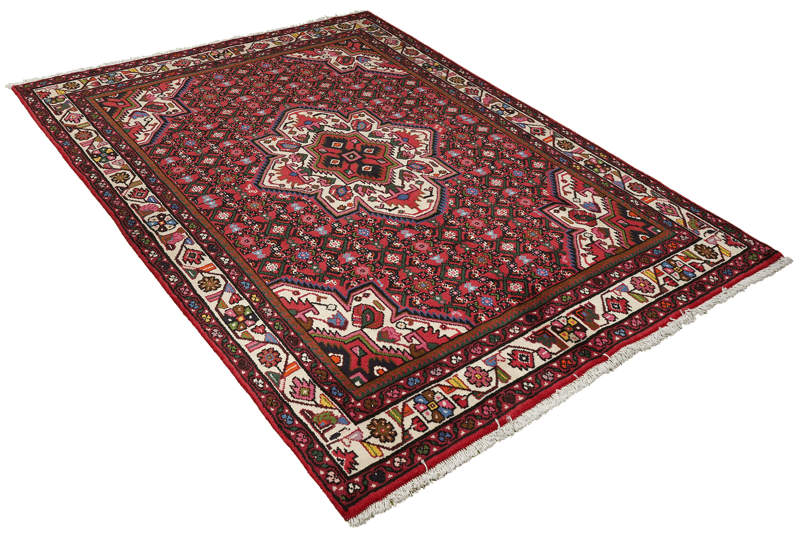 Hosseinabad — Hand-knotted, 151x191 cm, Red, 100% Virgin Wool | View 4
