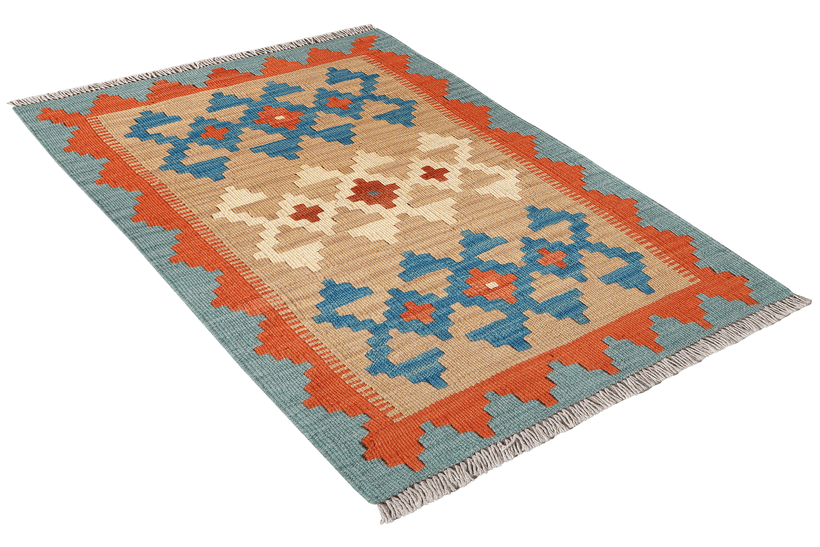 Kelim Gashgai — Handmade, 62x92 cm, Beige, 100% Virgin Wool | View 4