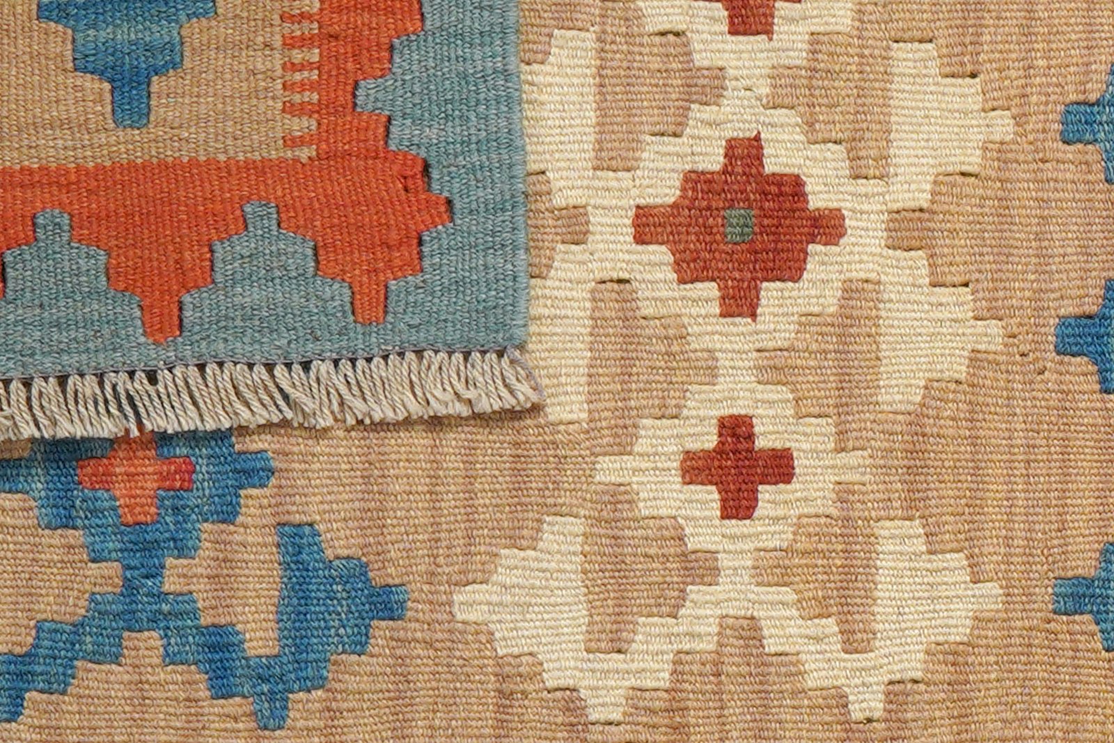 Kelim Gashgai — Handmade, 62x92 cm, Beige, 100% Virgin Wool | View 6