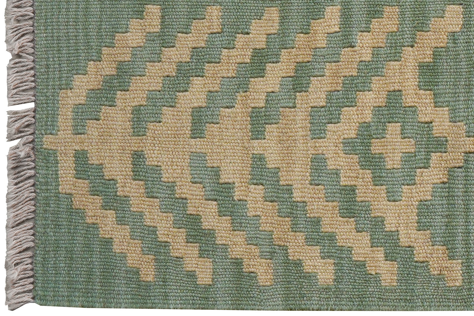 Kelim Gashgai — Handgefertigt, 88x61 cm, Grün, 100% Virgin Wool | View 4