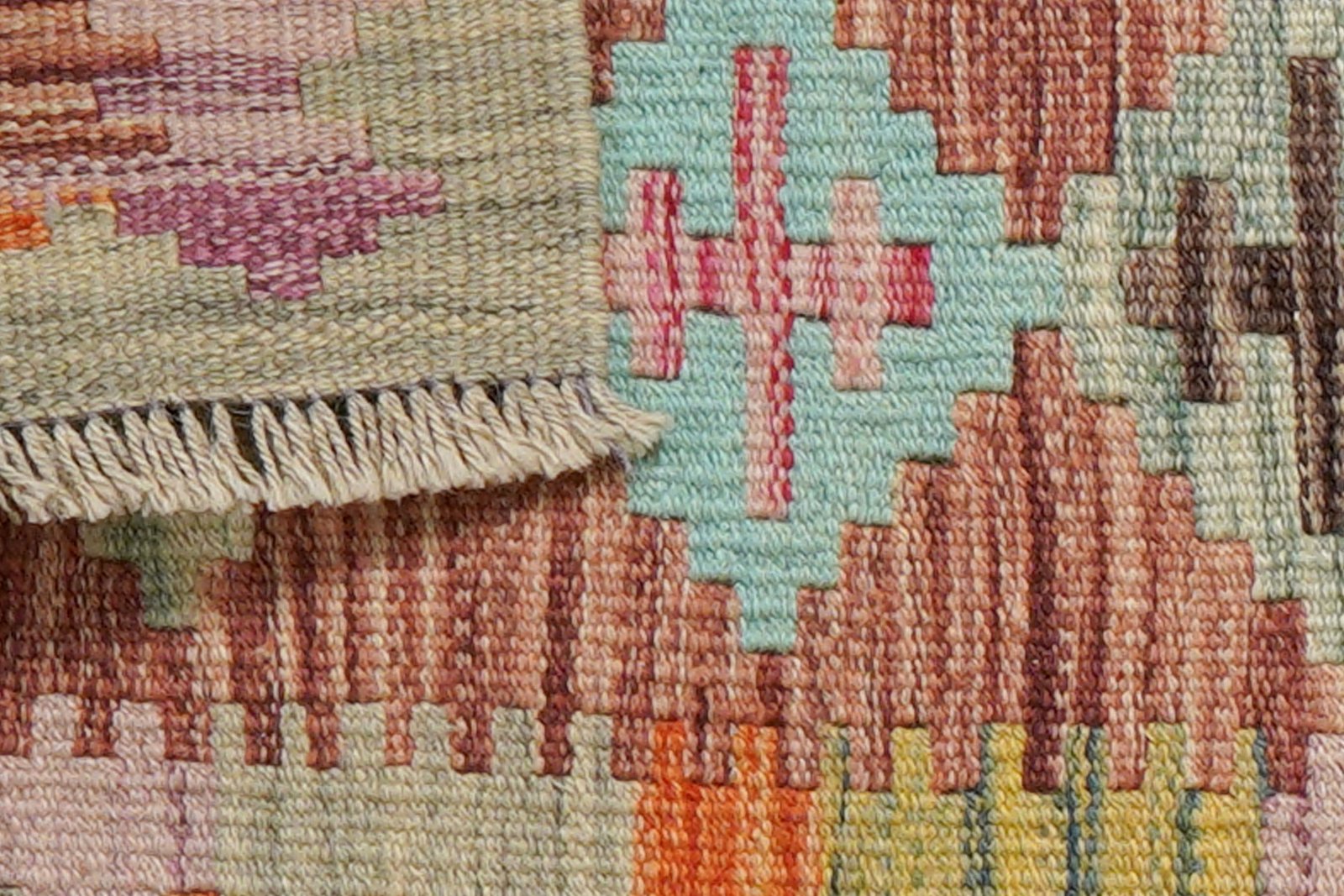 Kelim Gashgai — Handmade, 43x61 cm, Red, 100% Virgin Wool | View 6