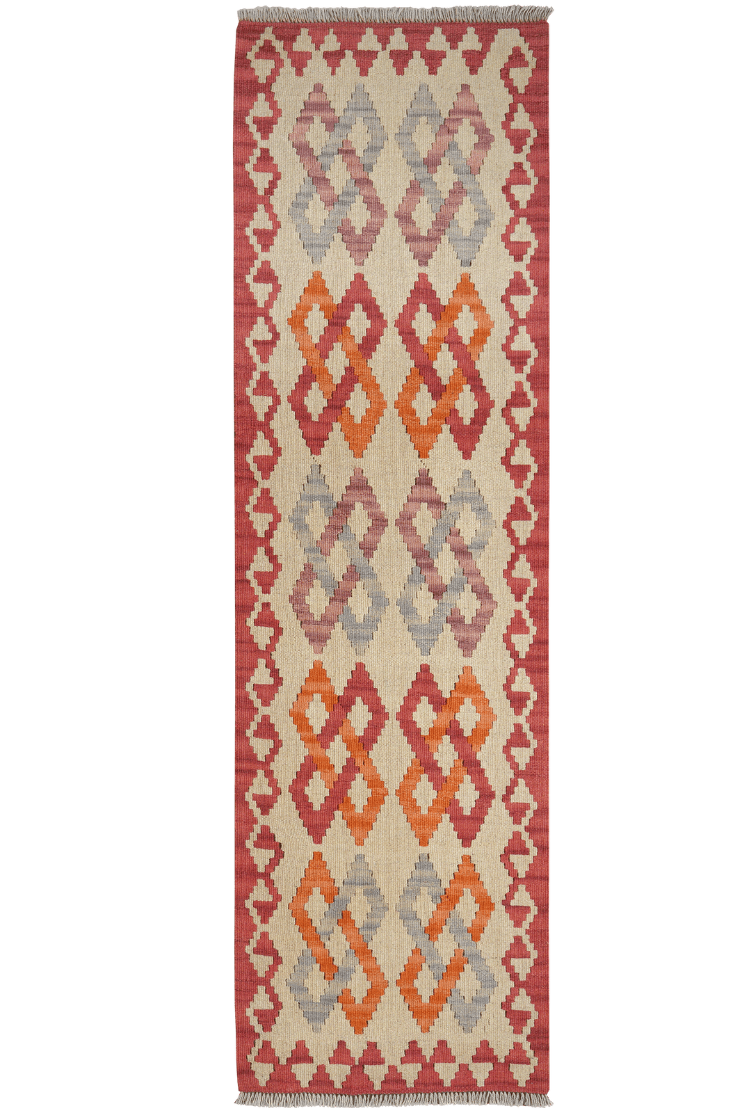 Kelim Gashgai — Handmade, 57x193 cm, Beige, 100% Virgin Wool | Main view