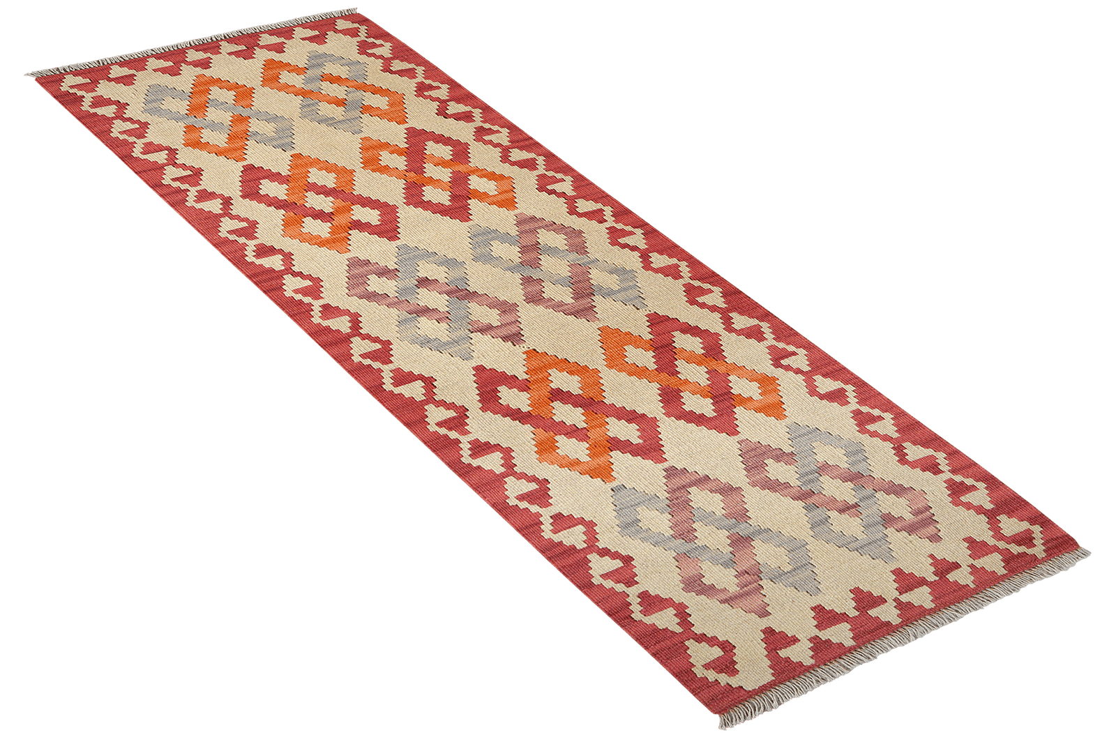 Kelim Gashgai — Handmade, 57x193 cm, Beige, 100% Virgin Wool | View 4