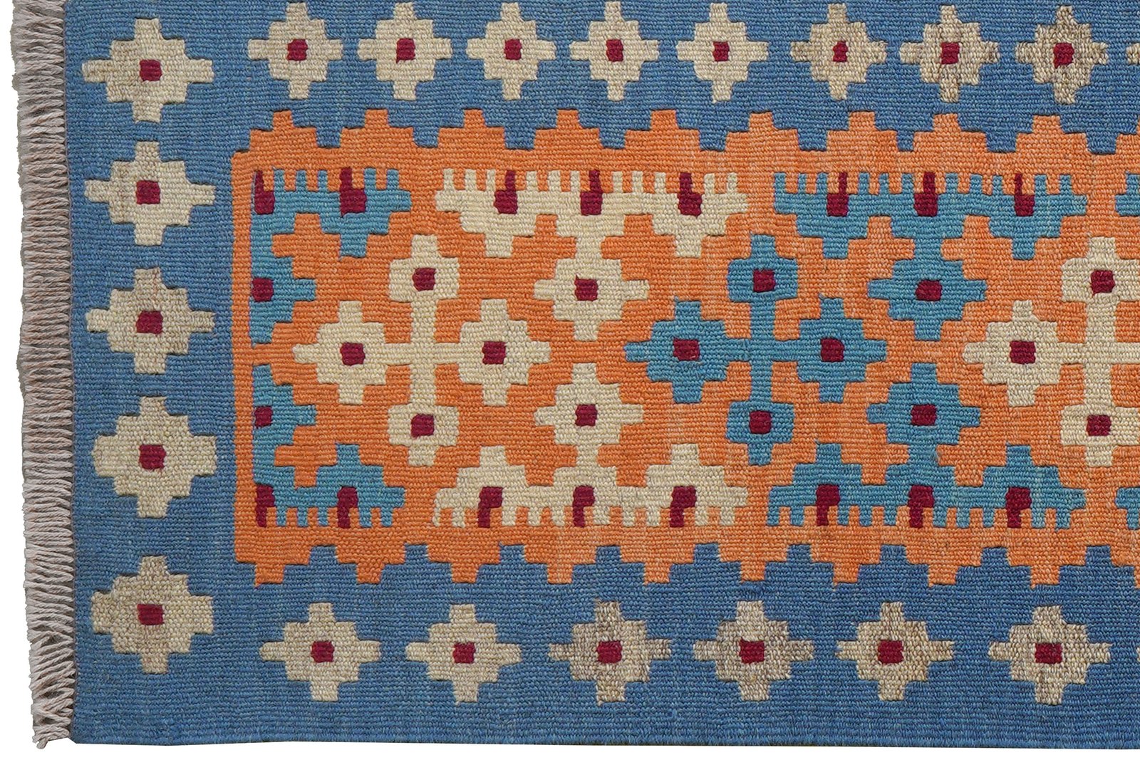 Kelim Gashgai — Handmade, 84x134 cm, Blue, 100% Virgin Wool | View 3