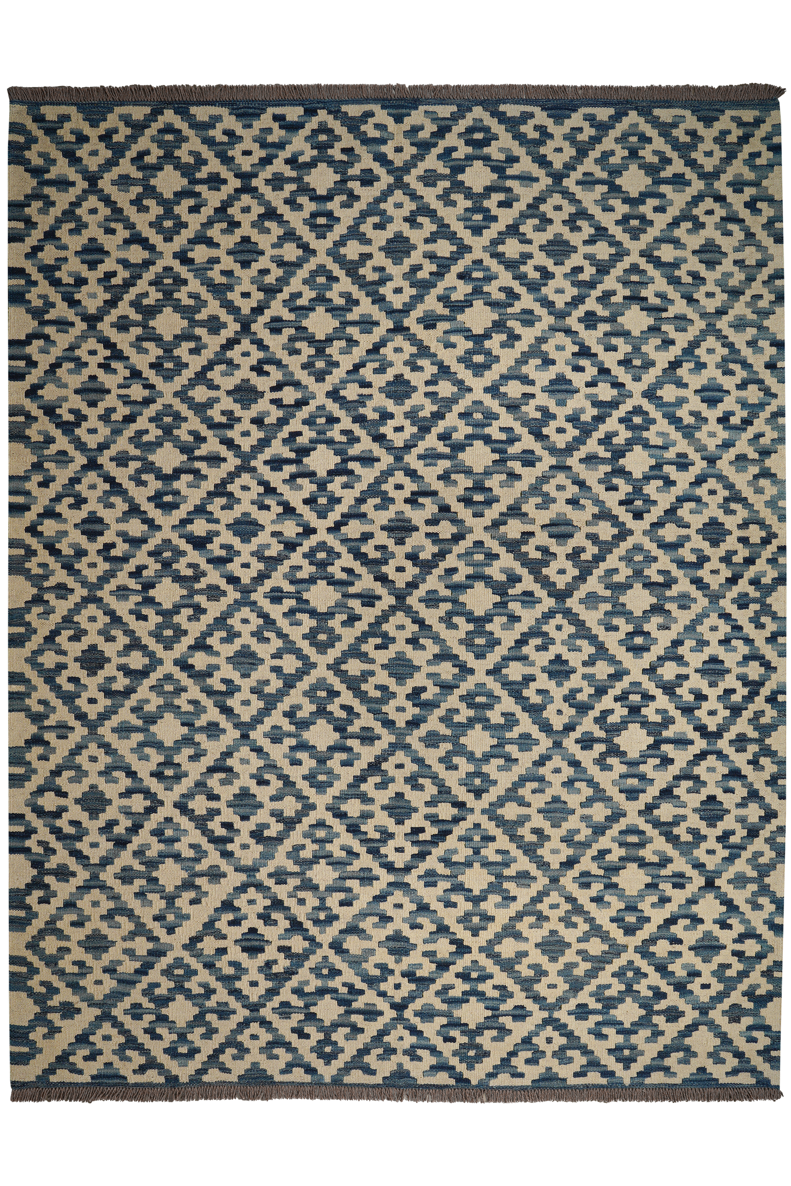 Kelim Gashgai — Handgefertigt, 230x178 cm, Beige, 100% Virgin Wool | Main view