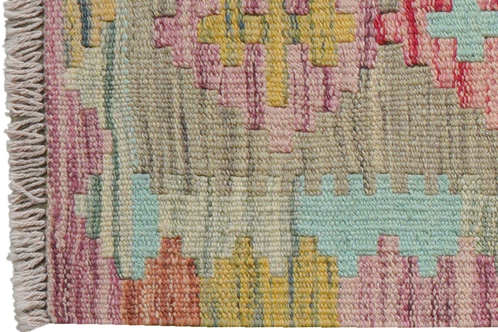 Kelim Gashgai — Handmade, 42x62 cm, Beige, 100% Virgin Wool | View 3