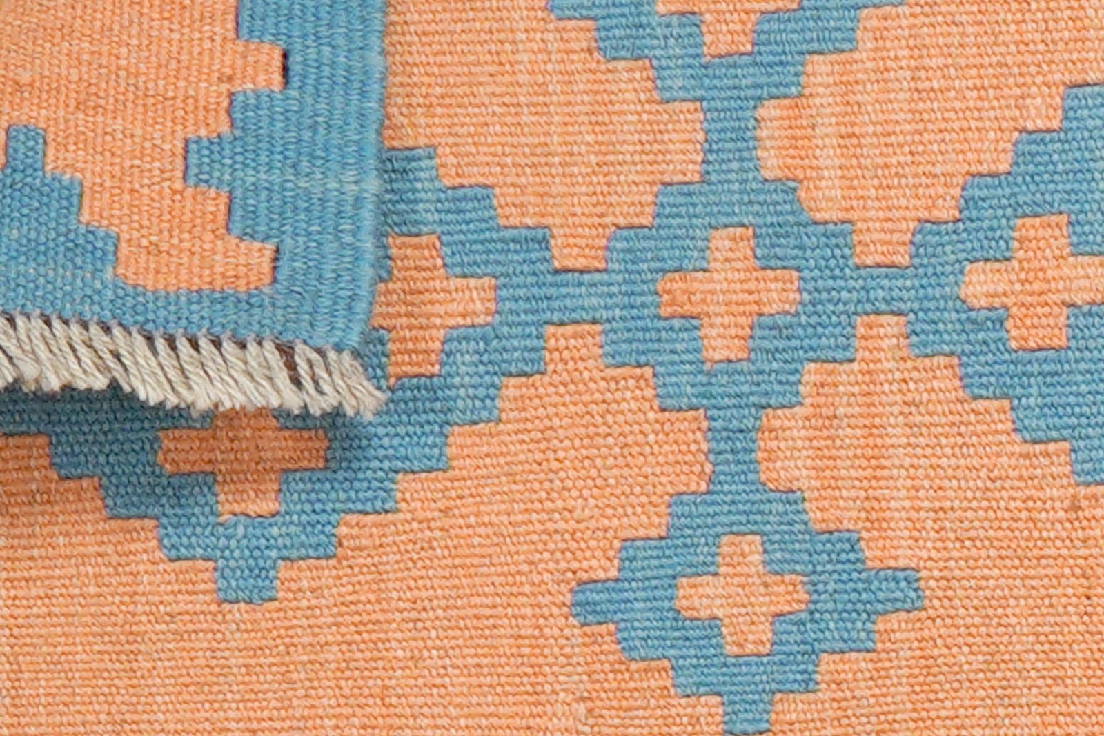Kelim Gashgai — Handmade, 42x63 cm, Orange, 100% Virgin Wool | View 6