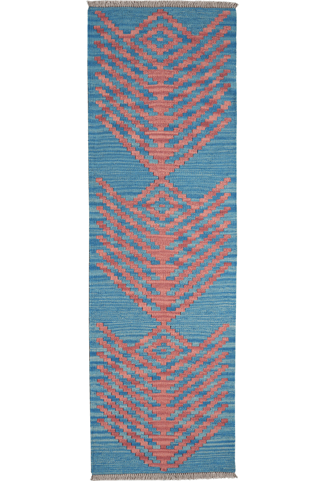 Kelim Gashgai — Handmade, 58x194 cm, Blue, 100% Virgin Wool | Main view