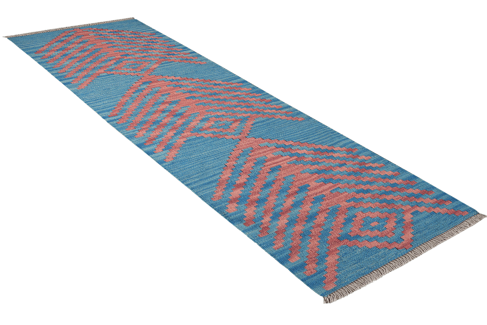 Kelim Gashgai — Handmade, 58x194 cm, Blue, 100% Virgin Wool | View 4