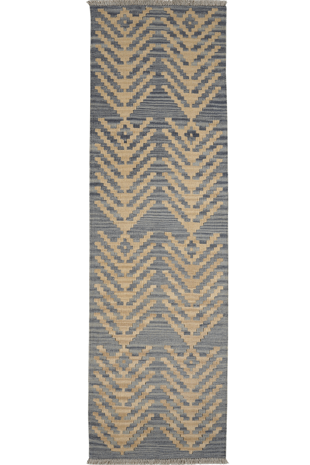 Kelim Gashgai — Handmade, 61x209 cm, Grey, 100% Virgin Wool | Main view
