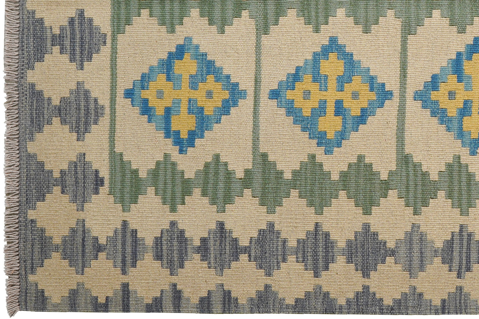 Kelim Gashgai — Handgefertigt, 172x117 cm, Blau, 100% Virgin Wool | View 4