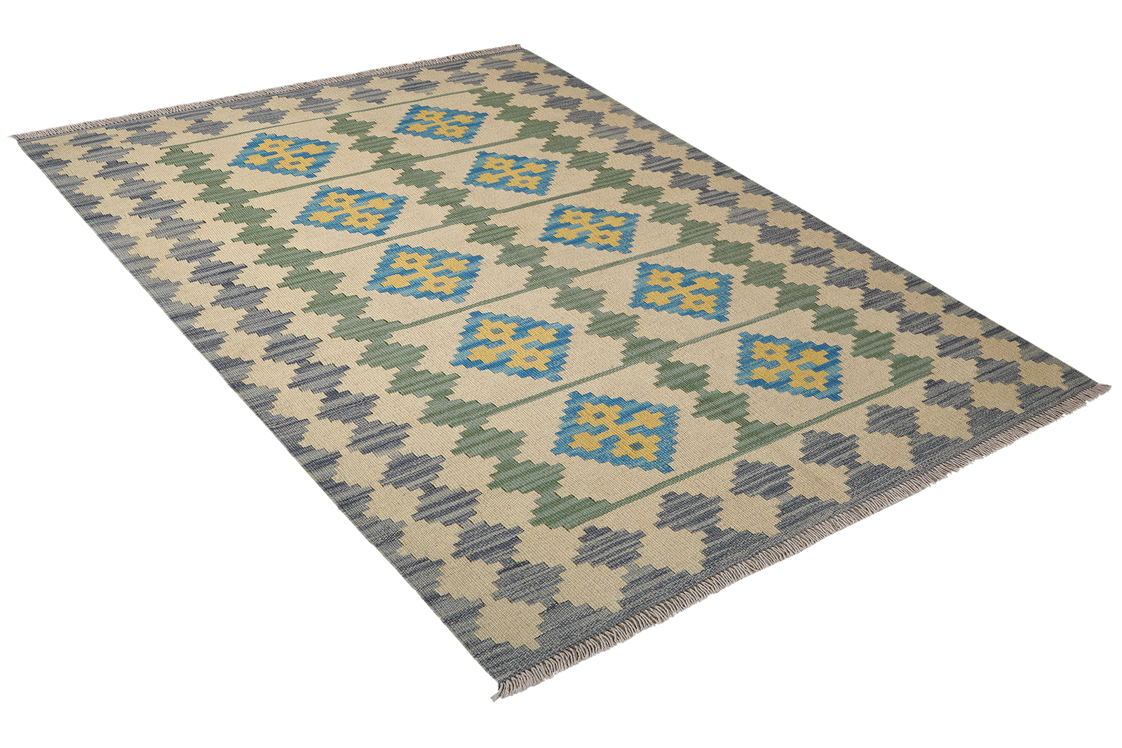 Kelim Gashgai — Handgefertigt, 172x117 cm, Blau, 100% Virgin Wool | View 5