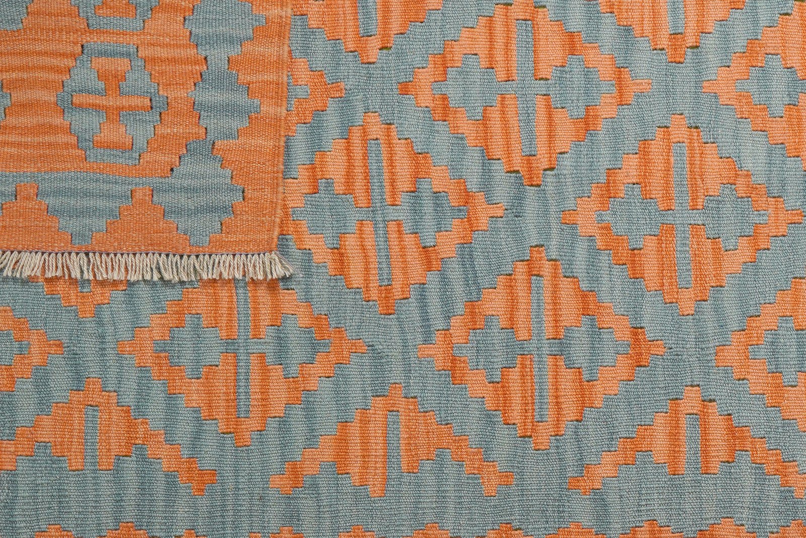 Kelim Gashgai — Handmade, 123x183 cm, Blue, 100% Virgin Wool | View 6
