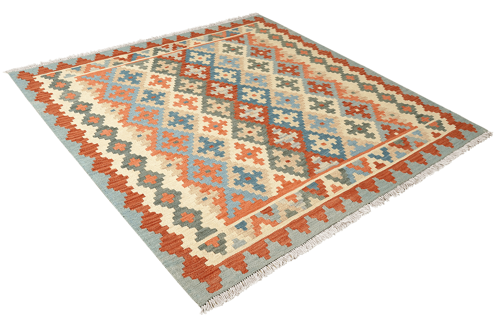 Kelim Gashgai — Handmade, 158x143 cm, Multicolor, 100% Virgin Wool | View 4