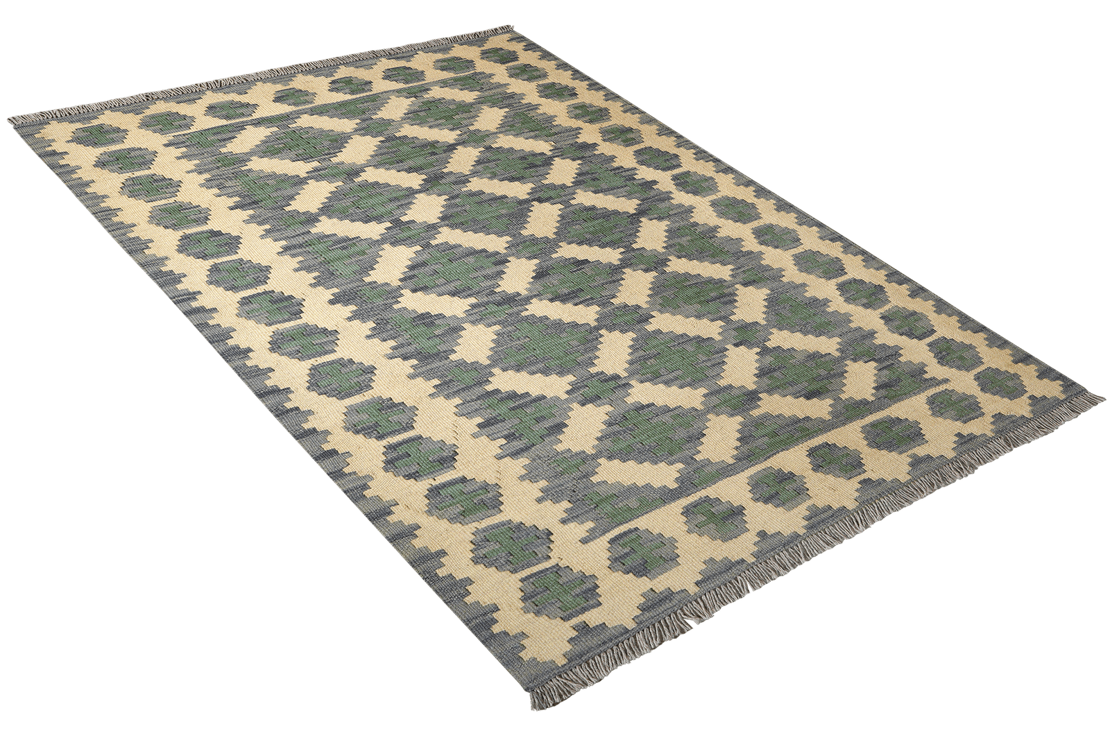 Kelim Gashgai — Handmade, 103x152 cm, Beige, 100% Virgin Wool | View 4