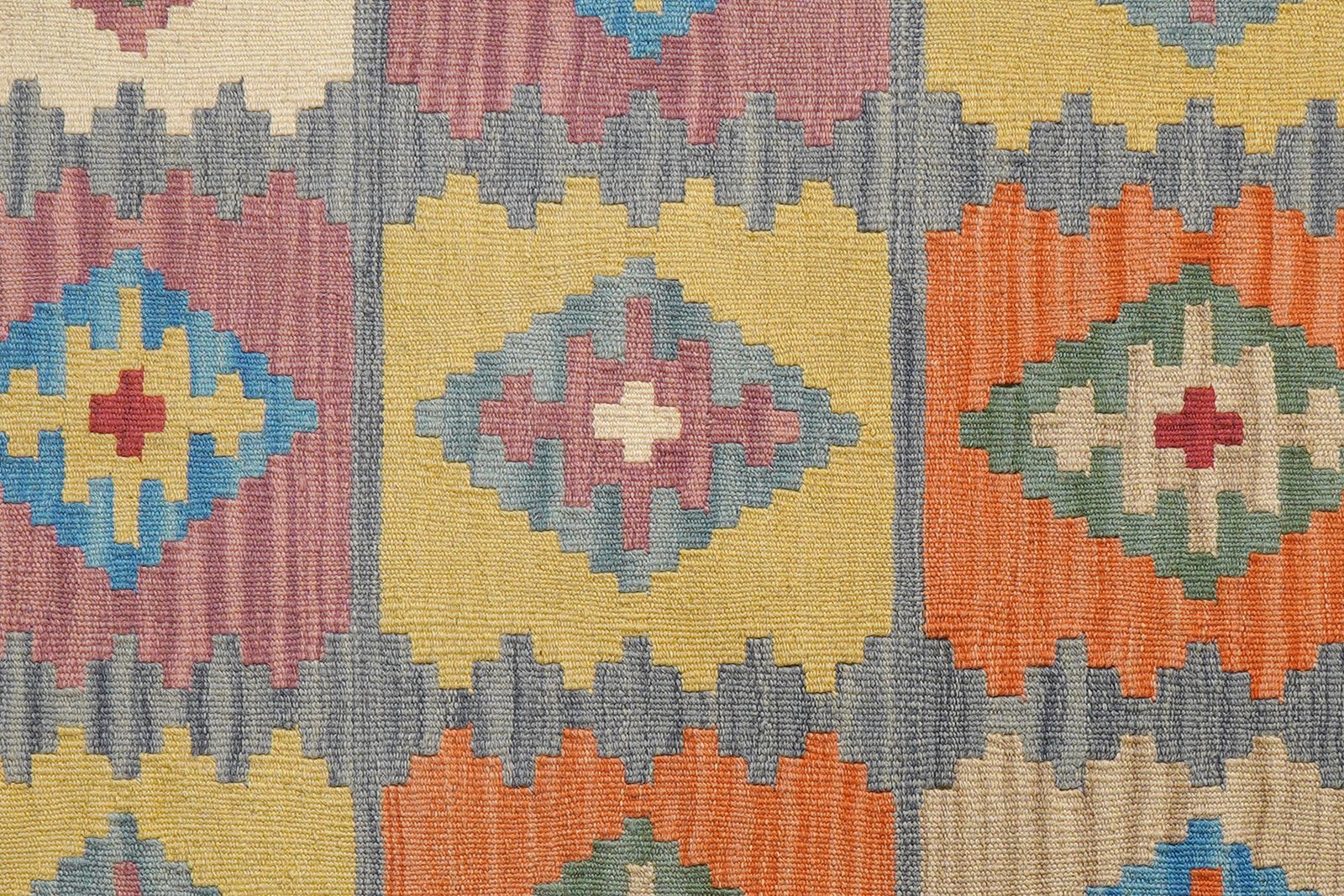 Kelim Gashgai — Handmade, 92x146 cm, Blue, 100% Virgin Wool | View 5