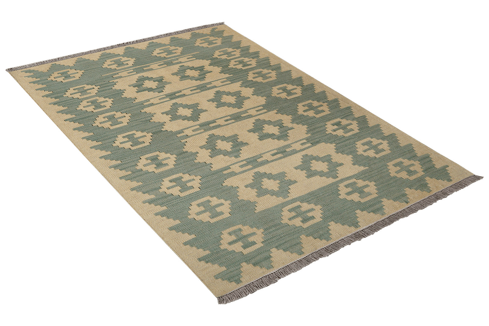 Kelim Gashgai — Handmade, 100x145 cm, Beige, 100% Virgin Wool | View 4