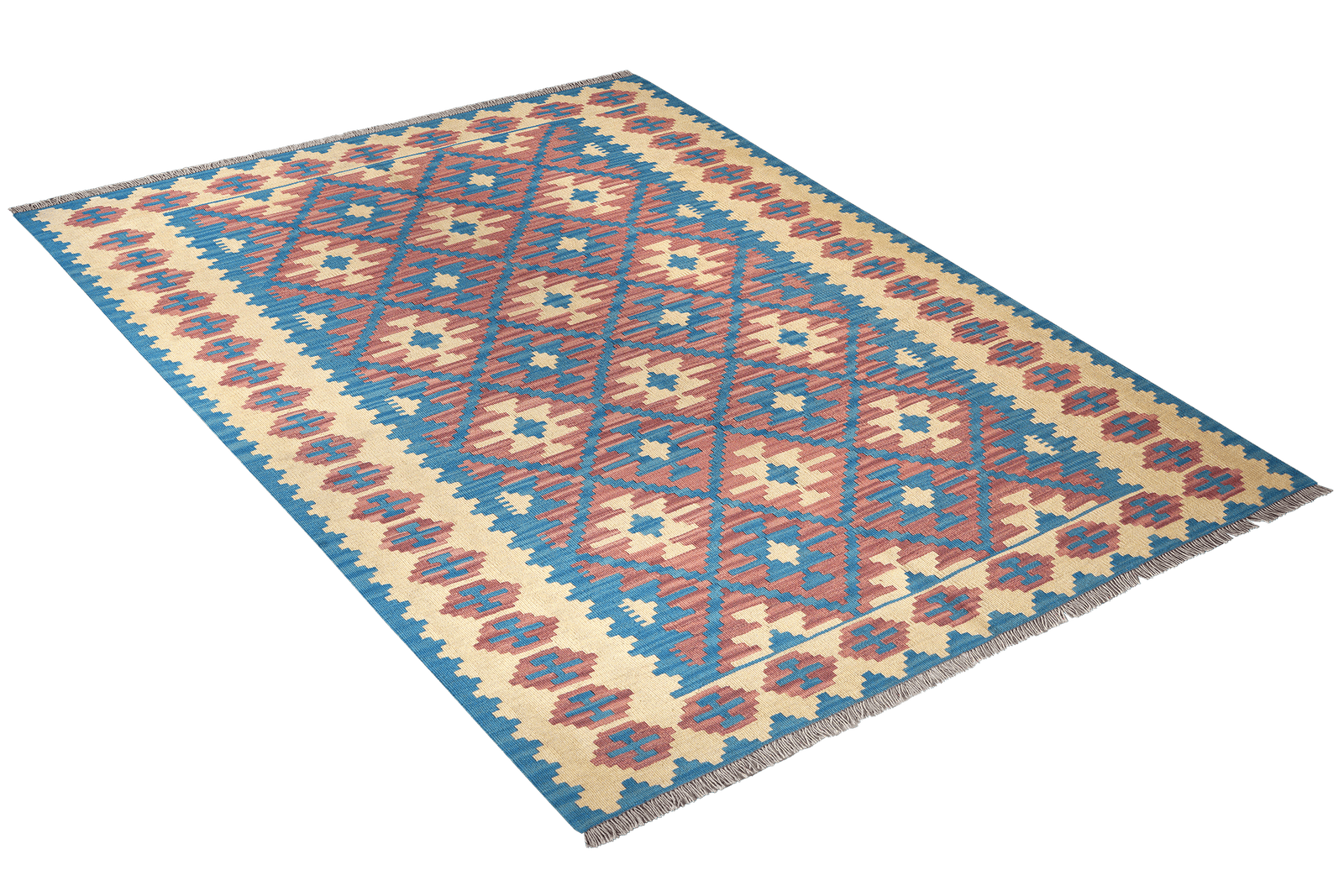 Kelim Gashgai — Handmade, 172x235 cm, Blue, 100% Virgin Wool | View 4