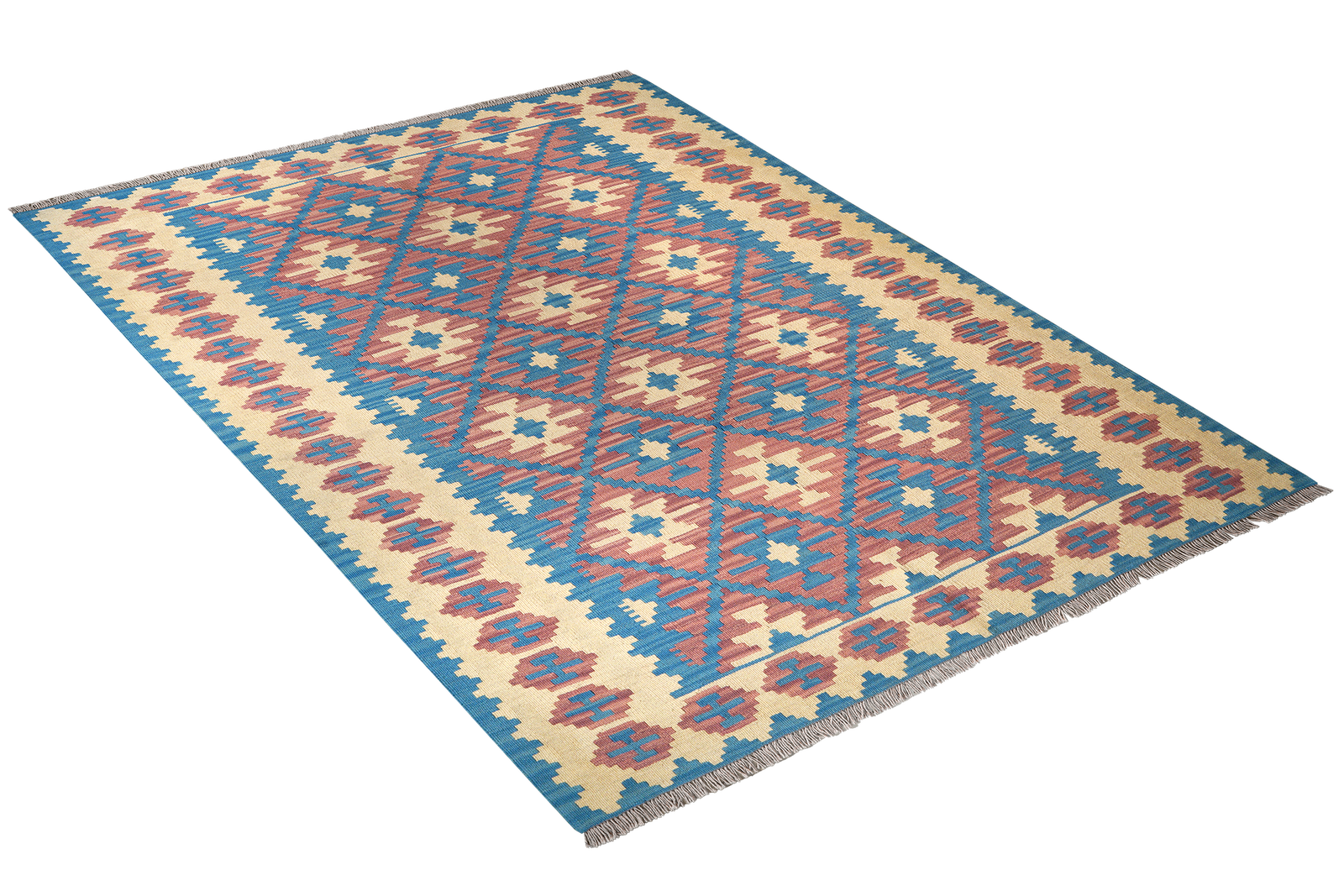 Kelim Gashgai — Handgefertigt, 235x172 cm, Beige, 100% Virgin Wool | View 5