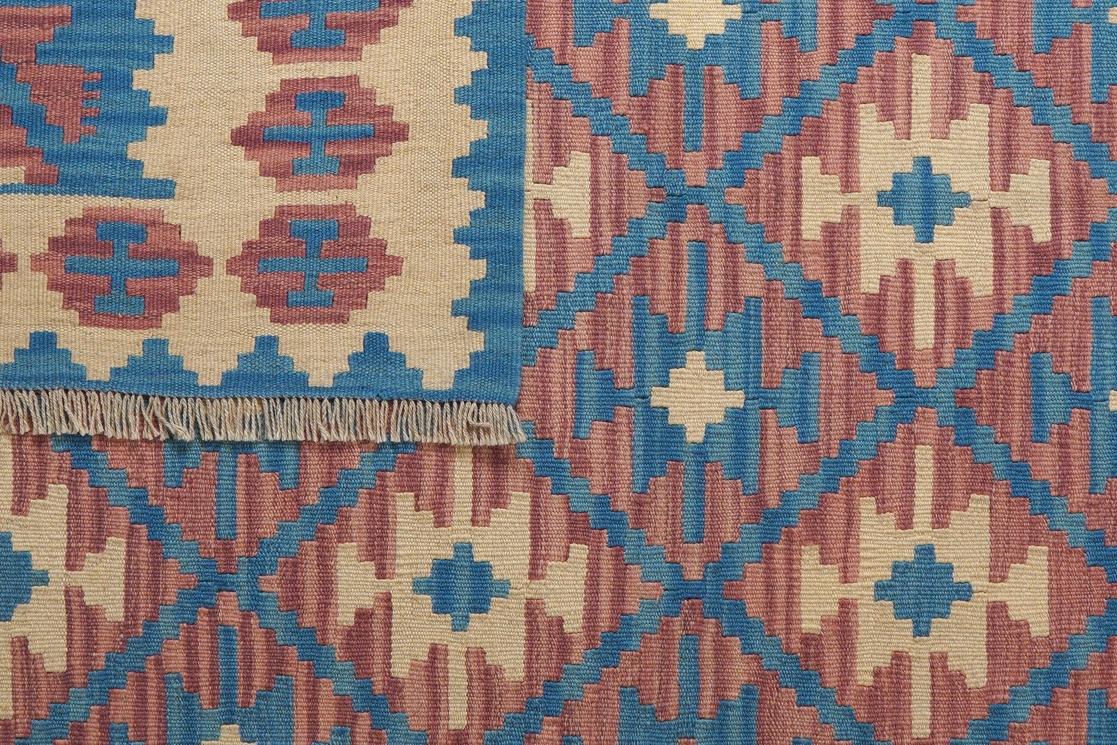 Kelim Gashgai — Handgefertigt, 235x172 cm, Beige, 100% Virgin Wool | View 7