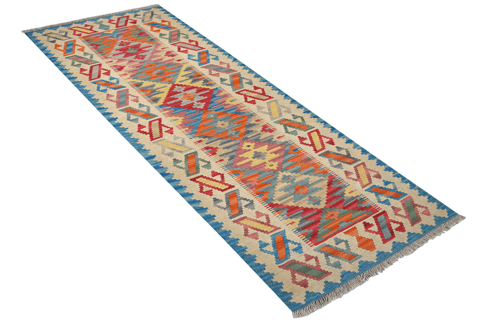 Kelim Gashgai — Handmade, 85x209 cm, Multicolor, 100% Virgin Wool | View 4
