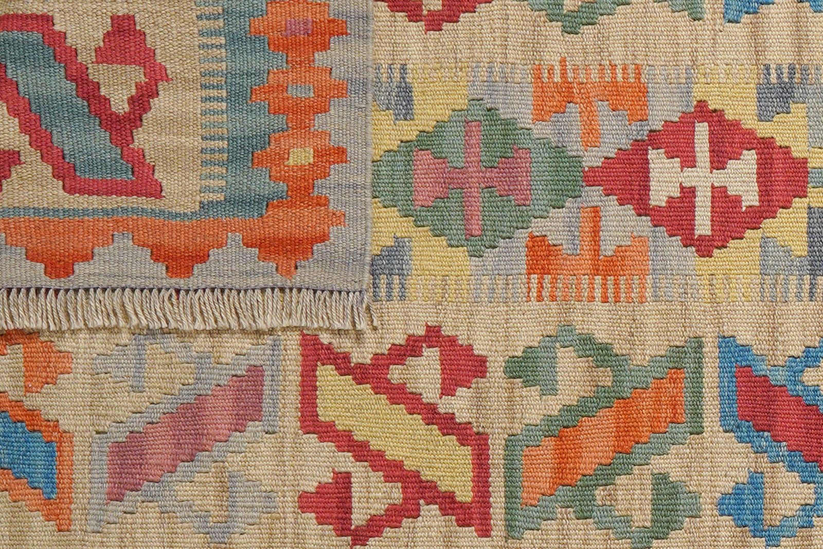Kelim Gashgai — Handmade, 85x202 cm, Blue, 100% Virgin Wool | View 6