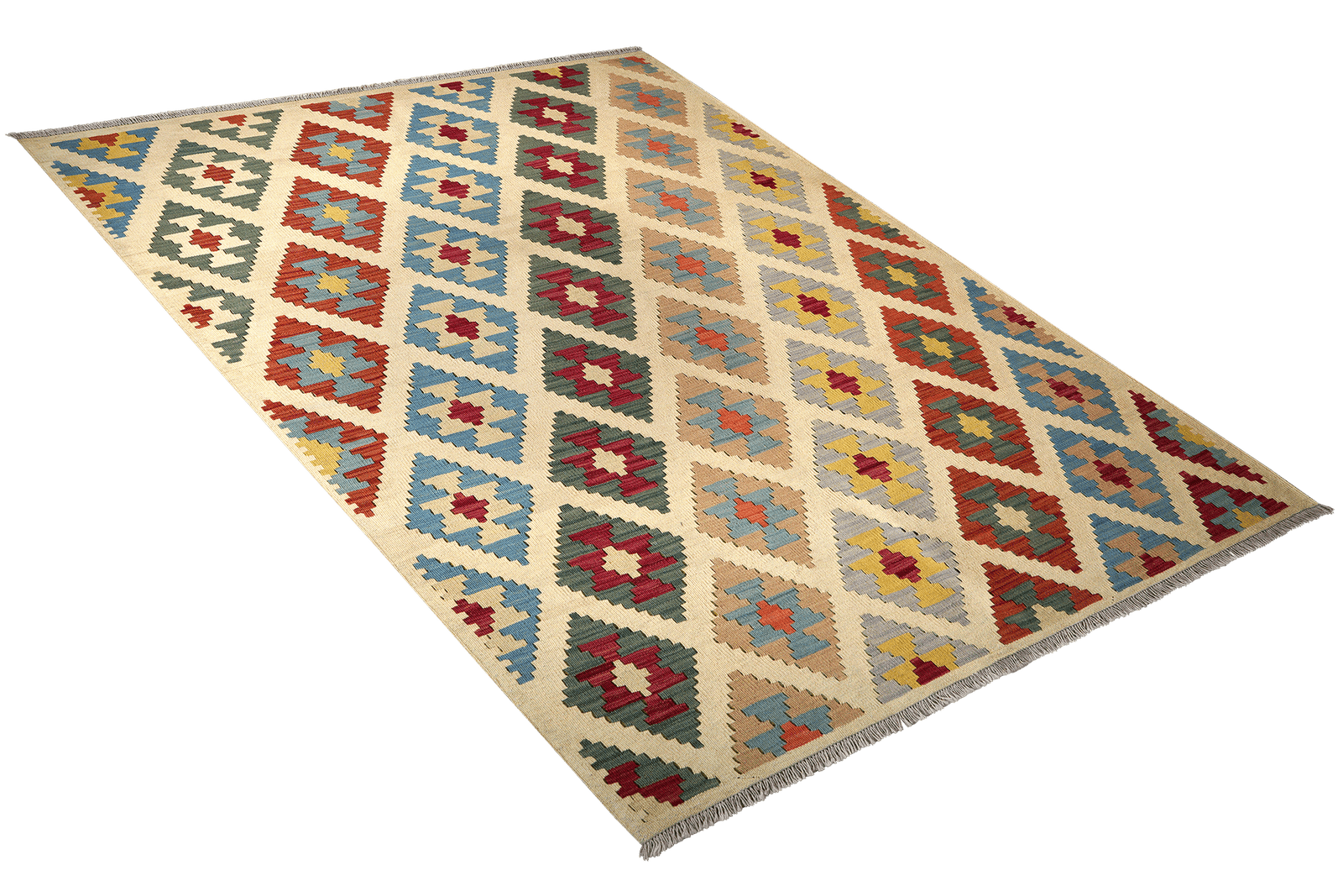 Kelim Gashgai — Handmade, 172x249 cm, Beige, 100% Virgin Wool | View 4