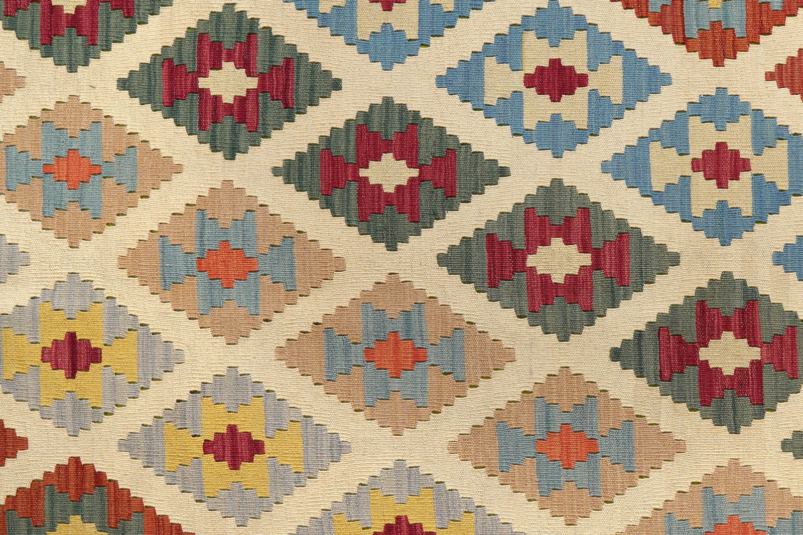 Kelim Gashgai — Handgefertigt, 249x172 cm, Beige, 100% Virgin Wool | View 6