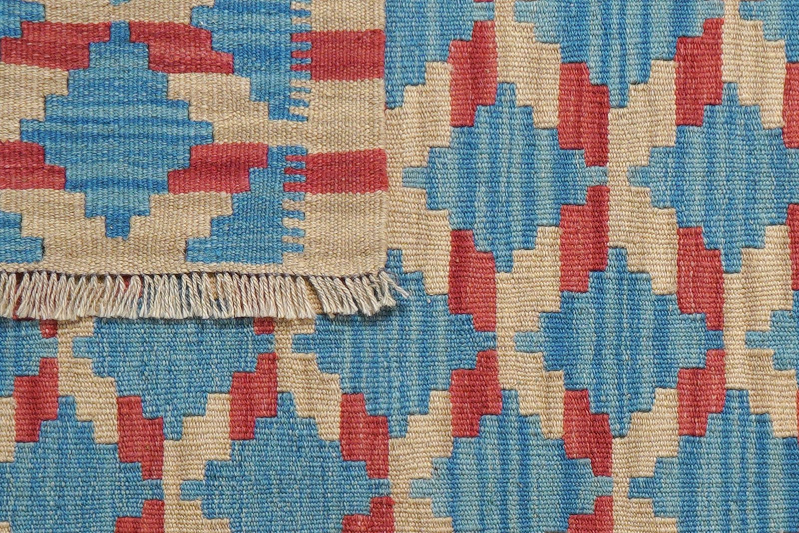 Kelim Gashgai — Handmade, 79x120 cm, Blue, 100% Virgin Wool | View 6